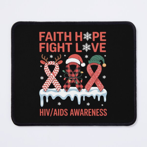 Item preview, Faith Hope Fight Love HIV AIDS Awareness Day Merry Christmas designed and sold by SIGORDESIGN.