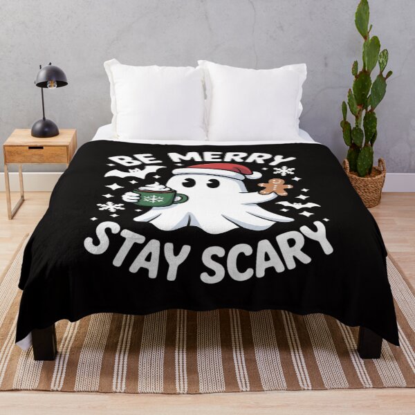 Item preview, Be Merry Stay Scary Santa Ghost Christmas Halloween designed and sold by ForestMmost.