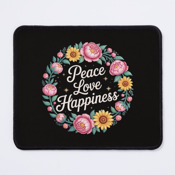 Item preview, Peace Love Happiness Sign Symbol Flowers Freedom Hippie Yoga designed and sold by ForestMmost.