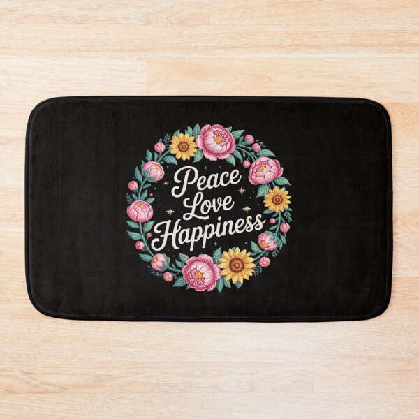 Item preview, Peace Love Happiness Sign Symbol Flowers Freedom Hippie Yoga designed and sold by ForestMmost.