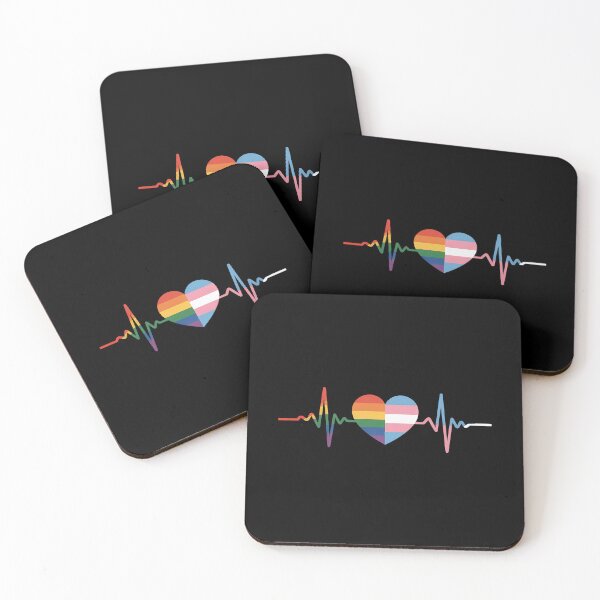 Item preview, Heartbeat With Rainbow and Transgender Flag LGBT Pride Month designed and sold by SIGORDESIGN.