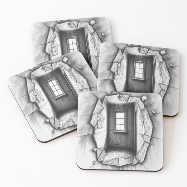 Item preview, Pencil Drawing Breakthrough Abandoned Room Wall Art Print designed and sold by EllDAV777.