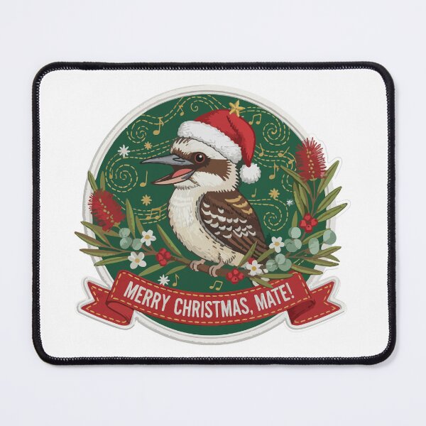 Item preview, Xmas Kookaburra - Christmas kookaburra bird - Merry kook mas australian kookaburra designed and sold by Prtina.