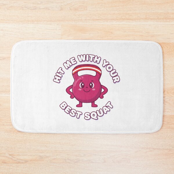 Item preview, Hit Me With Your Best Squat New Year Fitness Kawaii Kettlebell designed and sold by chattsuede.