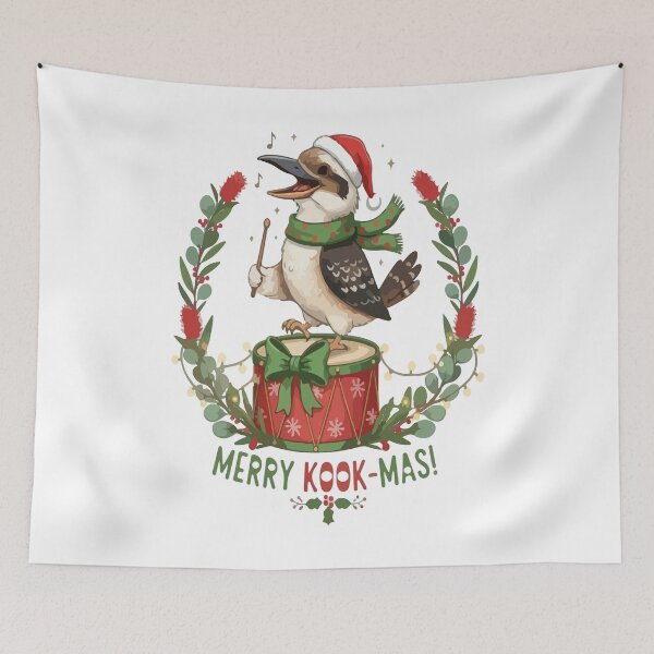 Item preview, Xmas Kookaburra - Christmas kookaburra bird - Merry kook mas australian kookaburra designed and sold by Prtina.