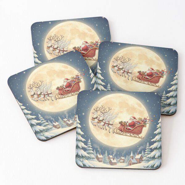 Item preview, Santa’s Moonlit Christmas Eve Flight  designed and sold by Dream Bloom Gallery.