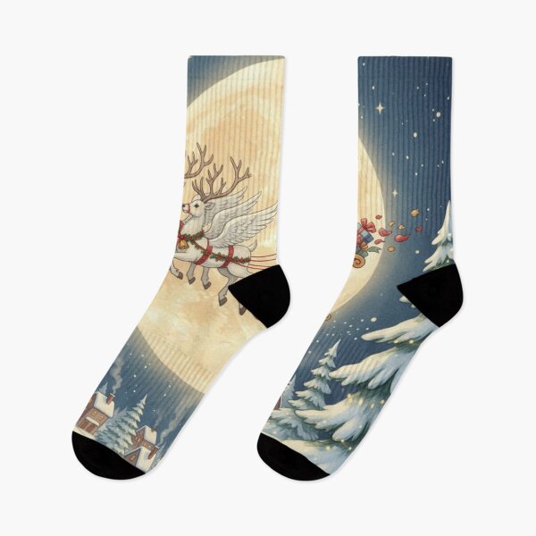 Item preview, Santa’s Moonlit Christmas Eve Flight  designed and sold by Dream Bloom Gallery.