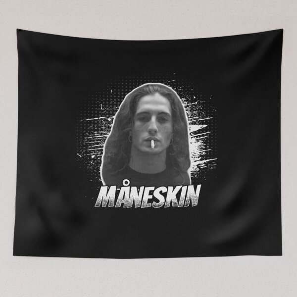 Item preview, Damiano David Grunge Style – Black & White Retro Portrait Art designed and sold by markelhovardt.