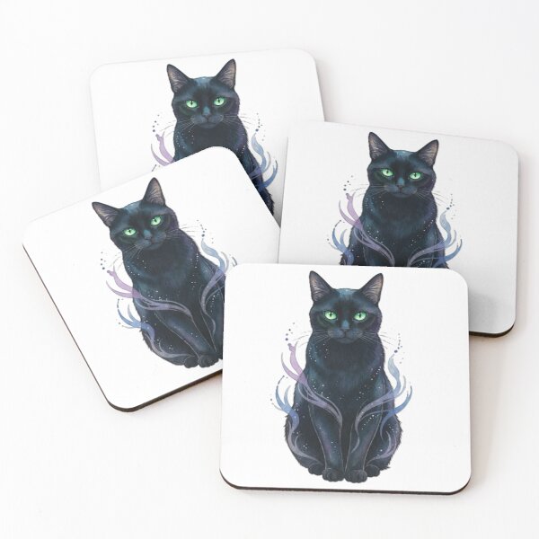 Item preview, Mystical Black Cat with Emerald Eyes and Aura designed and sold by MartinxMarie.