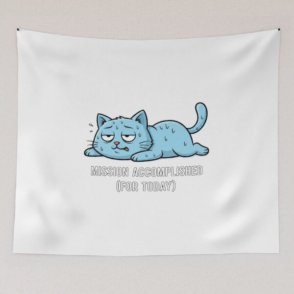Item preview, Cute Cat New Year Fitness Mission Accomplished designed and sold by chattsuede.