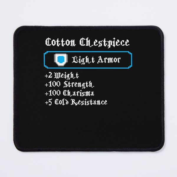 Item preview, Funny Nerdy Cotton Chestpiece Light Armor RPG Fantasy White Text designed and sold by MathWare MathClips.