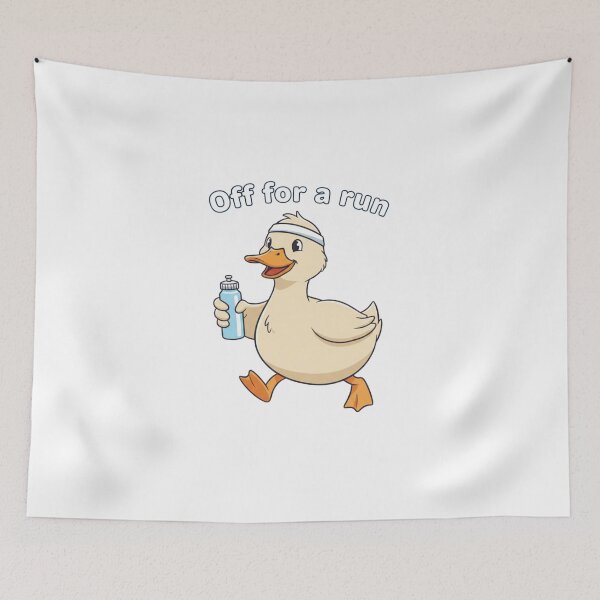 Item preview, Cute Cartoon Duck Off For A Run New Year Fitness designed and sold by chattsuede.