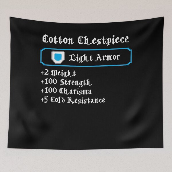 Item preview, Funny Nerdy Cotton Chestpiece Light Armor RPG Fantasy White Text designed and sold by MathWare MathClips.