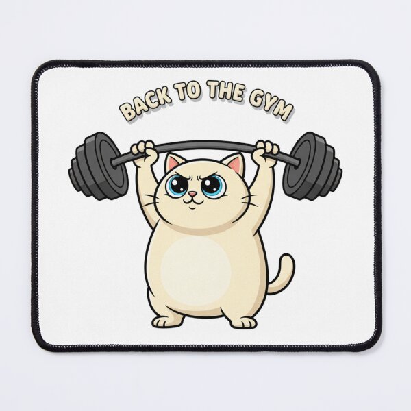 Item preview, Cute Cat Back To The Gym Funny Fitness Resolution designed and sold by chattsuede.