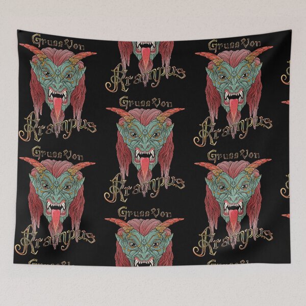 Item preview, Greetings from Krampus green colorway - original digital artwork designed and sold by NonDecafArt.