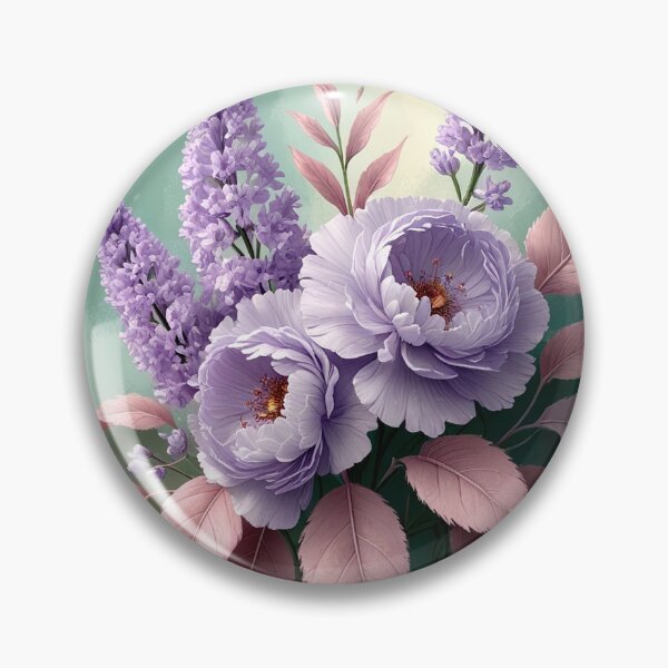Item preview, Lilac Peonies & Lavender Harmony – Modern Botanical Illustration designed and sold by semenol.
