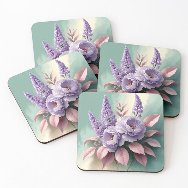 Item preview, Lilac Peonies & Lavender Harmony – Modern Botanical Illustration designed and sold by semenol.