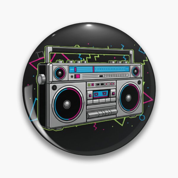 Item preview, Retro 80s Boombox with Neon Memphis Style designed and sold by MartinxMarie.