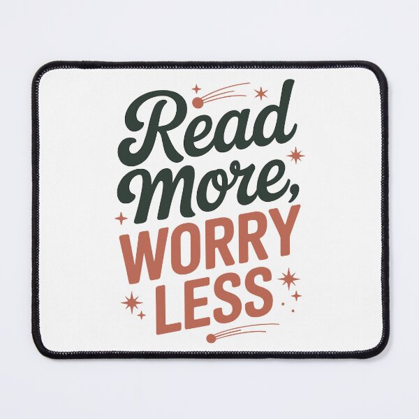 Item preview, Read More, Worry Less — Minimal Book Lover Aesthetic Design designed and sold by PiqoPrints.