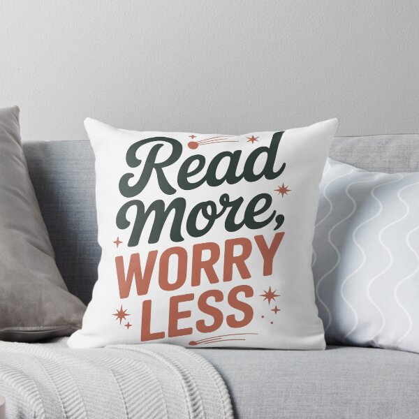 Item preview, Read More, Worry Less — Minimal Book Lover Aesthetic Design designed and sold by PiqoPrints.