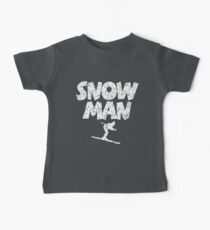 Snowman Ski Skier Skiing Baby Tee