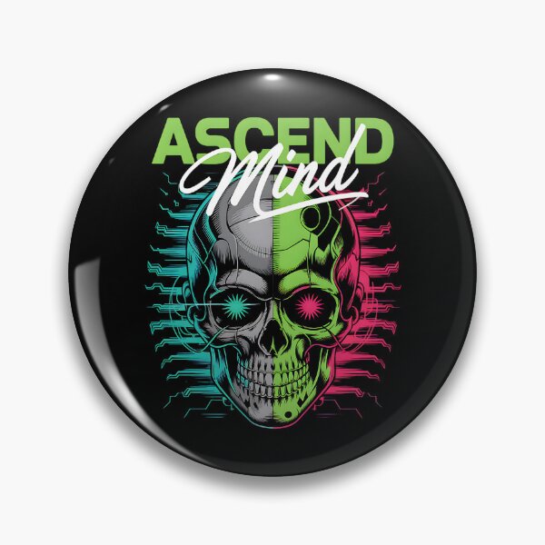 Artikelvorschau, ASCEND MIND – Cyber Skull Neon Tech Fusion entworfen und verkauft von Taans-Creation.