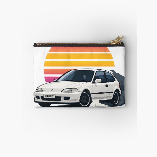 Item preview, White Retro Civic Hatchback JDM Car Art designed and sold by Joyfulimaginery.