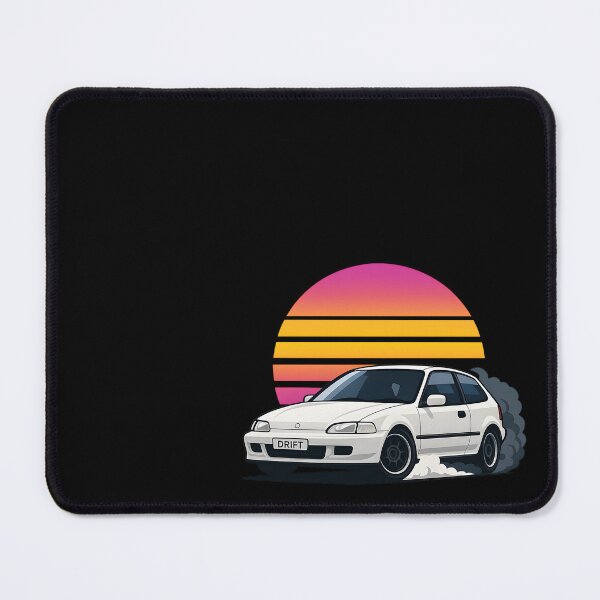 Item preview, White Retro Civic Hatchback JDM Car Art designed and sold by Joyfulimaginery.