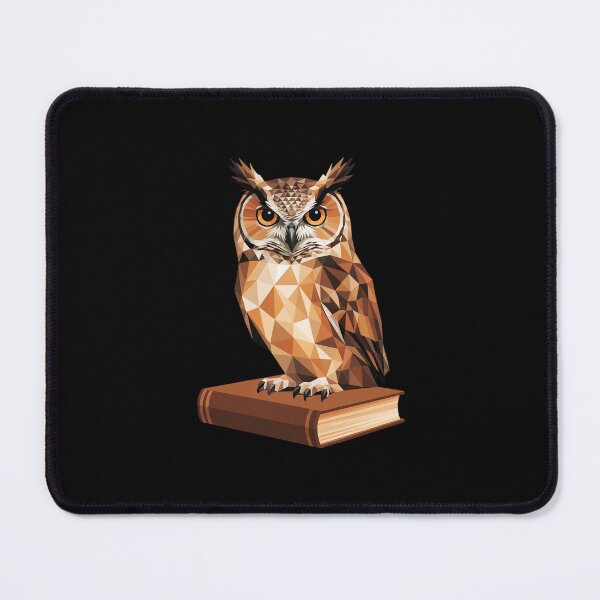 Item preview, Geometric Owl Bookworm Low Poly Bird Dark Academia designed and sold by ryukaizox1.