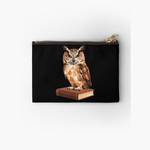 Item preview, Geometric Owl Bookworm Low Poly Bird Dark Academia designed and sold by ryukaizox1.