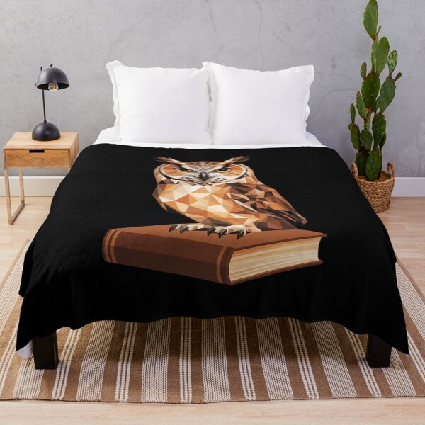 Item preview, Geometric Owl Bookworm Low Poly Bird Dark Academia designed and sold by ryukaizox1.