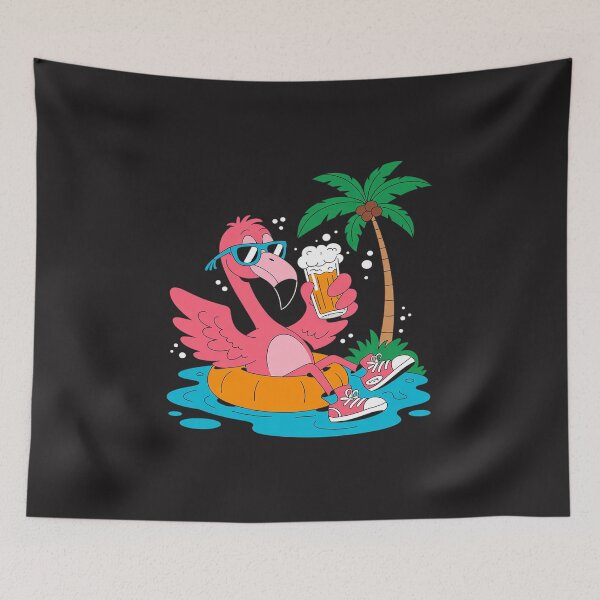 Item preview, Flamingo Beer Drinking Beach Summer Swimming designed and sold by JessicaWalshdf.