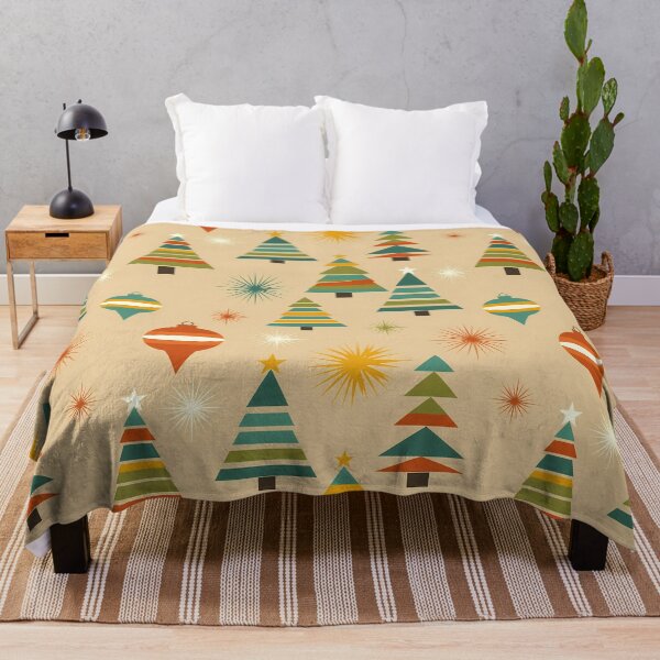 Item preview, Retro Christmas Patchwork Pattern | Mid Century Holiday Design | Green Orange Yellow Blue Trees & Ornaments for T-Shirts, Stickers, Wall Art, Wrapping Paper & More designed and sold by DesignWorld8.
