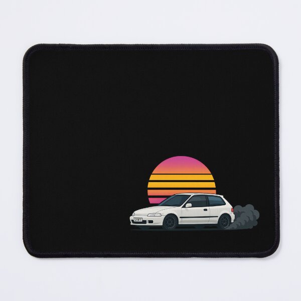 Item preview, White Retro Civic Hatchback JDM Car Art designed and sold by Joyfulimaginery.