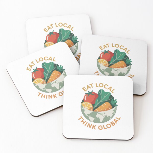 Item preview, Eat Local Think Global – Eco Food Illustration designed and sold by Serge-Design.