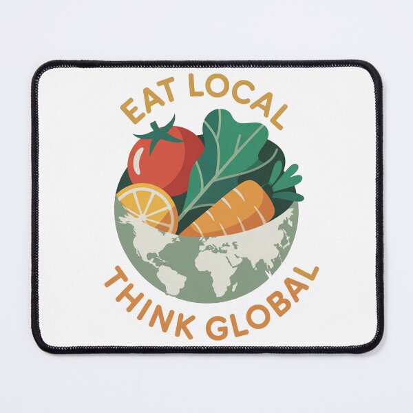 Item preview, Eat Local Think Global – Eco Food Illustration designed and sold by Serge-Design.