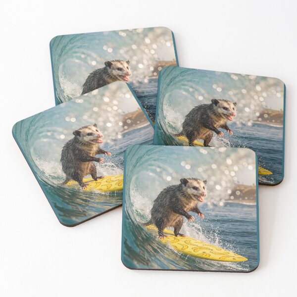Item preview, Surfin' Opossum Rides His Banana Board at Mavericks designed and sold by Tridentulus.