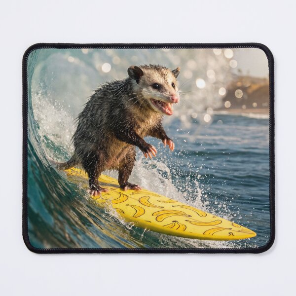 Item preview, Surfin' Opossum Rides His Banana Board at Mavericks designed and sold by Tridentulus.