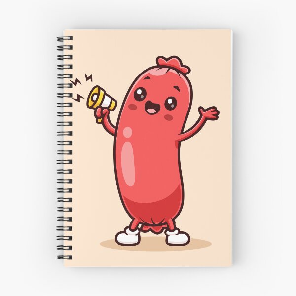 Item preview, Cute Sausage Holding Megaphone – Cartoon Vector Icon Illustration (Food & Technology Theme) designed and sold by hjian8219.