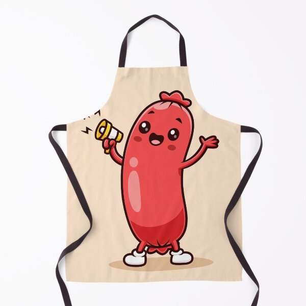 Item preview, Cute Sausage Holding Megaphone – Cartoon Vector Icon Illustration (Food & Technology Theme) designed and sold by hjian8219.
