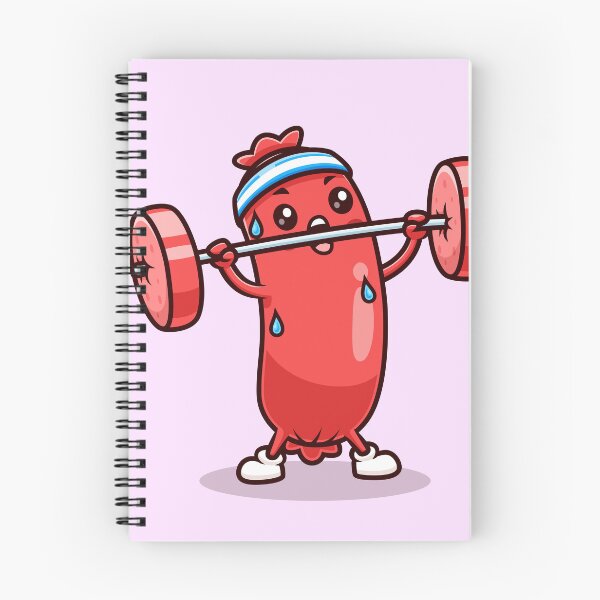 Item preview, Cute Sausage Lifting Barbell – Cartoon Vector Icon Illustration (Food & Sport Theme) designed and sold by hjian8219.