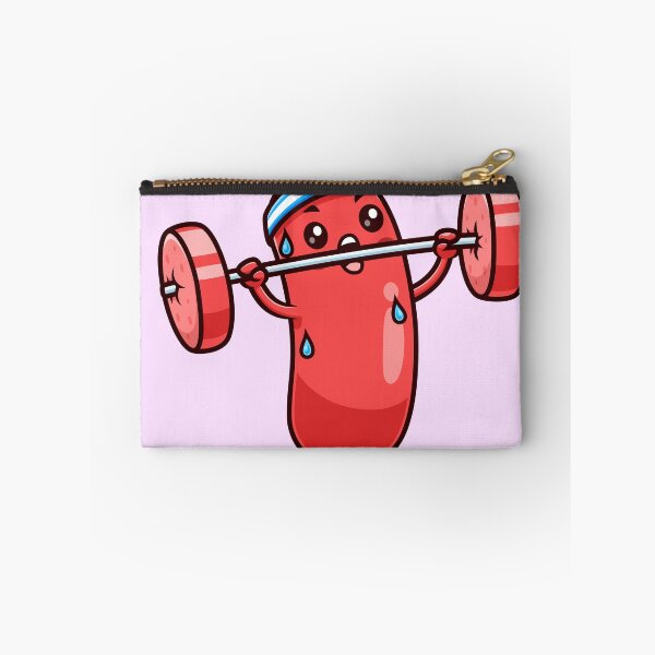Item preview, Cute Sausage Lifting Barbell – Cartoon Vector Icon Illustration (Food & Sport Theme) designed and sold by hjian8219.