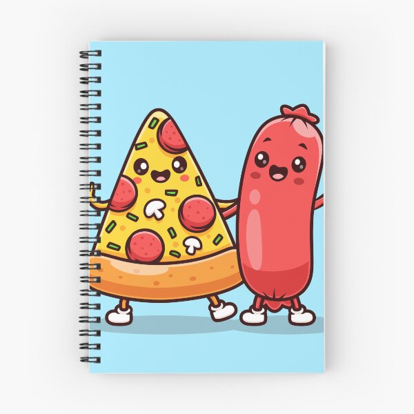 Item preview, Cute Sausage with Pizza – Cartoon Vector Icon Illustration (Food & Fun Theme) designed and sold by hjian8219.