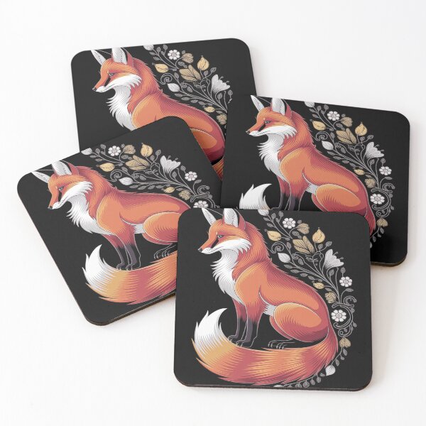 Item preview, Floral Fox Flowers Art Fox in autumn - Fall Fox designed and sold by GaryBellcvbnb.