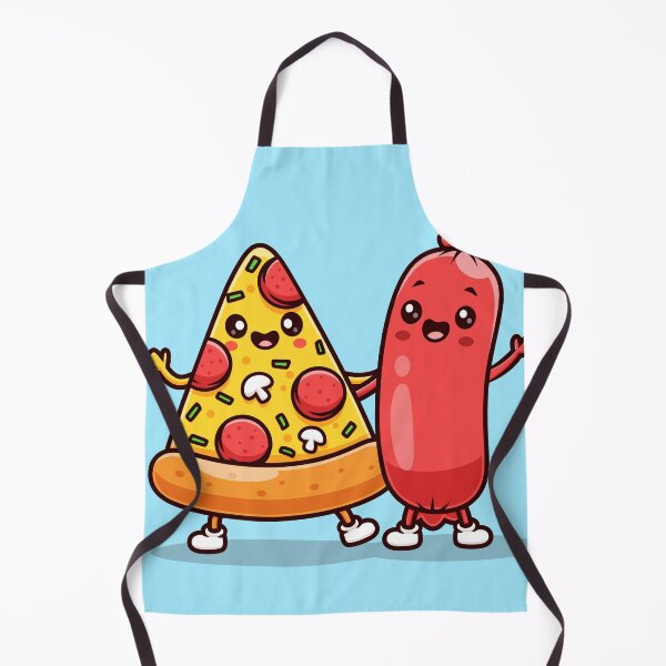 Item preview, Cute Sausage with Pizza – Cartoon Vector Icon Illustration (Food & Fun Theme) designed and sold by hjian8219.
