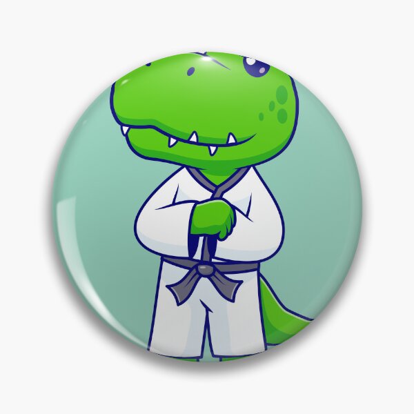 Item preview, Cute Dinosaur Practicing Karate – Cartoon Vector Icon Illustration (Animal & Sport Theme) designed and sold by hjian8219.