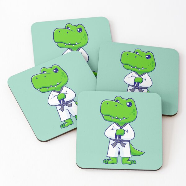 Item preview, Cute Dinosaur Practicing Karate – Cartoon Vector Icon Illustration (Animal & Sport Theme) designed and sold by hjian8219.