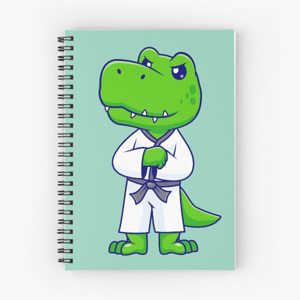 Item preview, Cute Dinosaur Practicing Karate – Cartoon Vector Icon Illustration (Animal & Sport Theme) designed and sold by hjian8219.