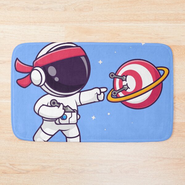 Item preview, Cute Astronaut Playing Archery on Planet – Cartoon Vector Icon Illustration (Science & Sport Theme) designed and sold by hjian8219.
