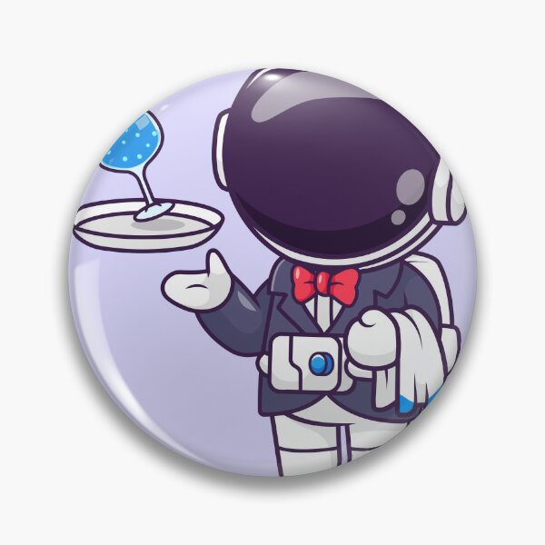 Item preview, Cute Astronaut Waiter Serving Drink – Cartoon Vector Icon Illustration (Science & Profession Theme) designed and sold by hjian8219.